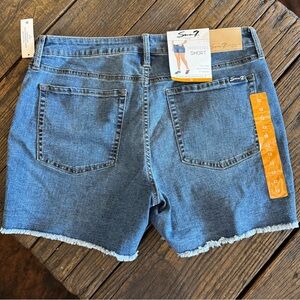 Seven7 Shorts Blue Jean Denim 5” Fray Cutoff Weekend Short Women’s Size 12 NWT